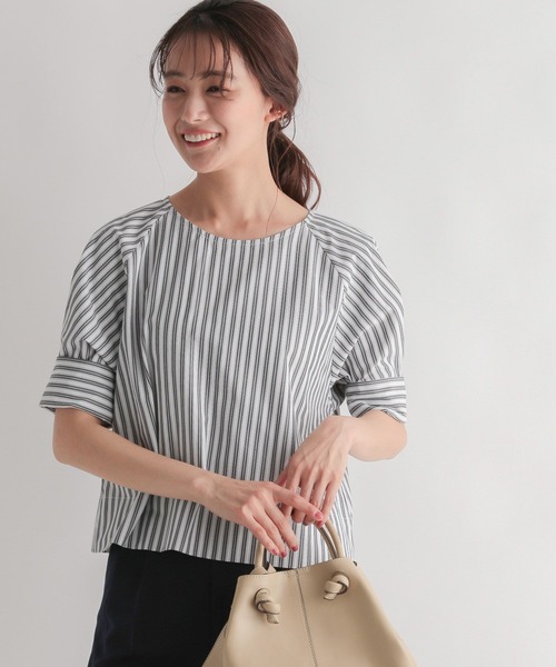 ブラウス シャツ ストライプシャツ レディース Andemiu（アンデミュウ）の「ストライプシャツ275478（シャツ