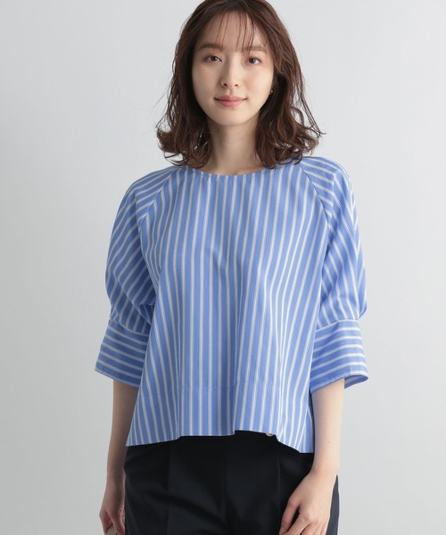 ブラウス シャツ ストライプシャツ レディース Andemiu（アンデミュウ）の「ストライプシャツ275478（シャツ