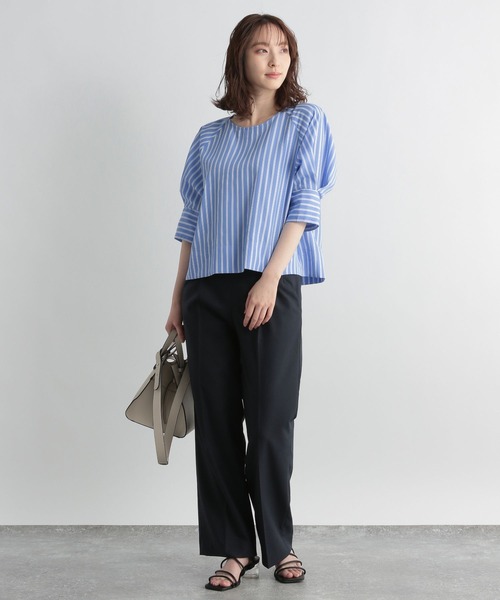 ブラウス シャツ ストライプシャツ レディース Andemiu（アンデミュウ）の「ストライプシャツ275478（シャツ