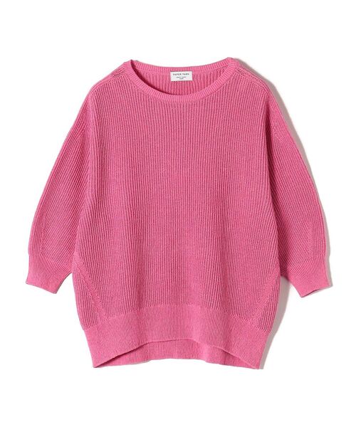 SHIPS（シップス）の「〈手洗い可能〉 ペーパー コットン ボートネック プルオーバー（ニット/セーター・レディース・オフホワイト/ダークグレー/ベージュ系その他/ピンク系その他・ONE SIZE）」の6枚目の写真