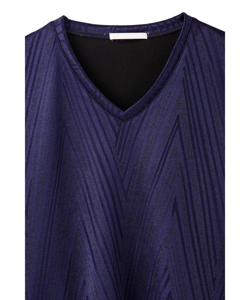 HIGH STREET(ハイストリート)の「HIGH STREET∴ランダムへリンボンVネックTシャツ(Tシャツ/カットソー・メンズ・ネイビー/グレー・LL/M/L)」の9枚目の写真