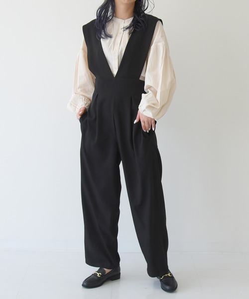 sango（sango）の「サロペット（サロペット/オーバーオール・レディース・ブラック/ベージュ・FREE）」の2枚目の写真