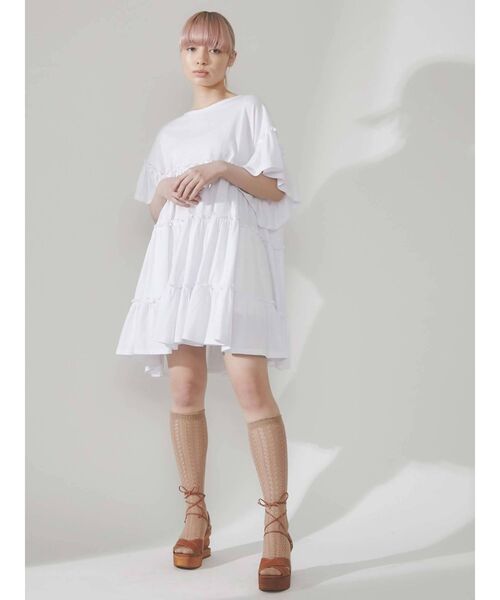 merry jenny（メリージェニー）の「カットティアードミニワンピース（ワンピース・レディース・オフホワイト/ブラック/グリーン・FREE）」の20枚目の写真