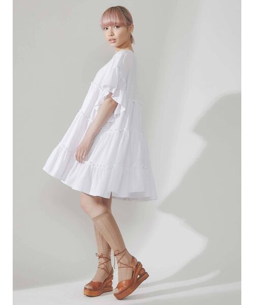 merry jenny（メリージェニー）の「カットティアードミニワンピース（ワンピース・レディース・オフホワイト/ブラック/グリーン・FREE）」の16枚目の写真