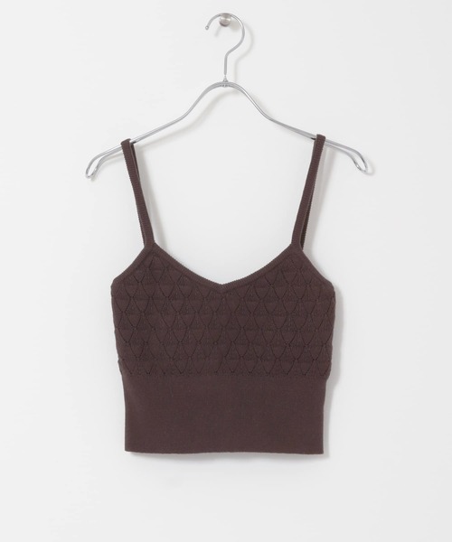 KBF(ケイビーエフ)の「カップ付きニットブラキャミソール(キャミソール・レディース・ダークブラウン/イエロー/アイボリー・38/36)」の12枚目の写真