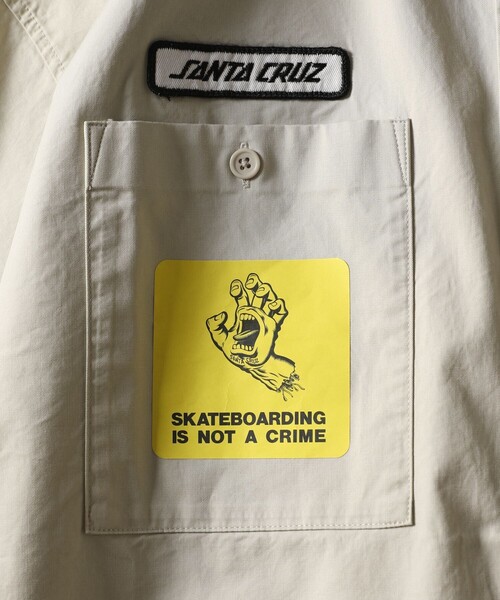 FREAK'S STORE（フリークスストア）の「WEB限定 SANTA CRUZ/サンタクルーズ 別注 ショートスリーブ クレリックワークシャツ/ビッグシルエット/レオパード柄（シャツ/ブラウス・メンズ・ベージュ/サーモンピンク/グレー系その他2/グレー系その他/レオパード/グリーン/サックスブルー/ブラック・LARGE/MEDIUM/SMALL）」の11枚目の写真