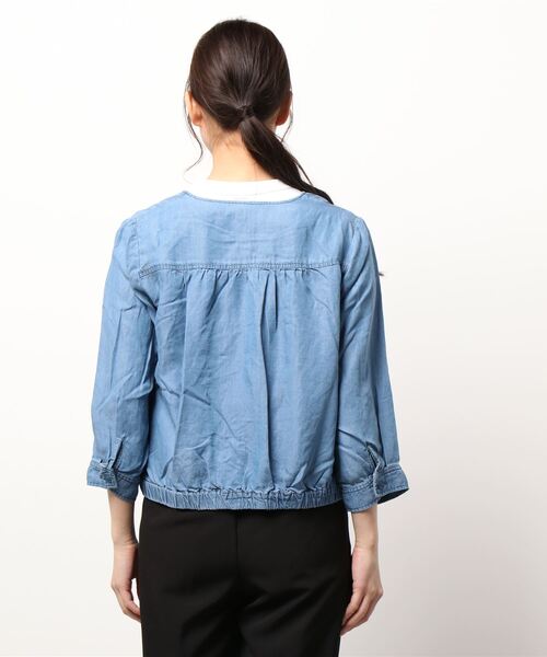 libelle more（リベル モア）の「《ウォッシャブル》リヨセルデニムVネックブルゾン（デニムジャケット・レディース・サックスブルー/インディゴブルー/ブルー・M/L）」の8枚目の写真