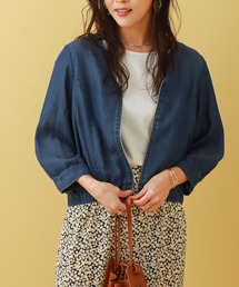 libelle more | 《ウォッシャブル》リヨセルデニムVネックブルゾン(デニムジャケット)