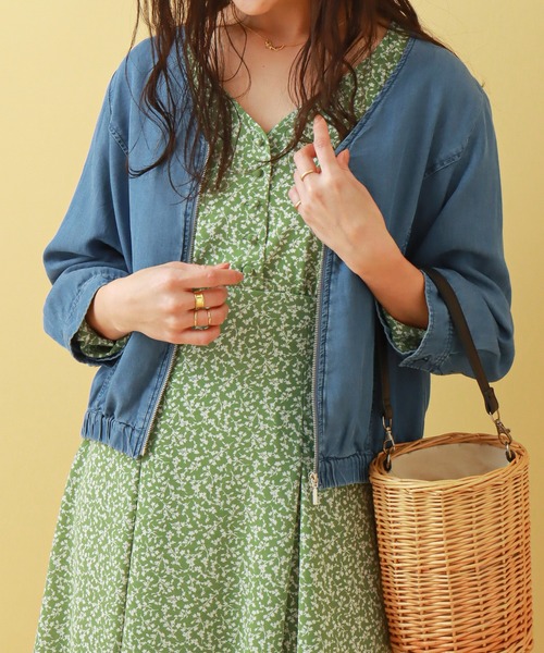 libelle more（リベル モア）の「《ウォッシャブル》リヨセルデニムVネックブルゾン（デニムジャケット・レディース・サックスブルー/インディゴブルー/ブルー・M/L）」の3枚目の写真