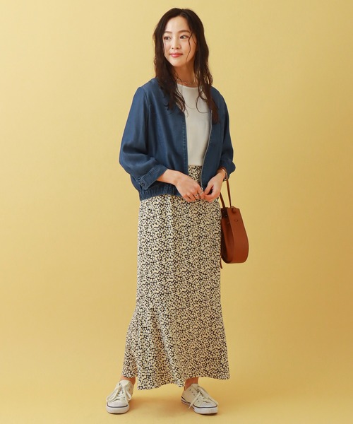 libelle more（リベル モア）の「《ウォッシャブル》リヨセルデニムVネックブルゾン（デニムジャケット・レディース・サックスブルー/インディゴブルー/ブルー・M/L）」の6枚目の写真