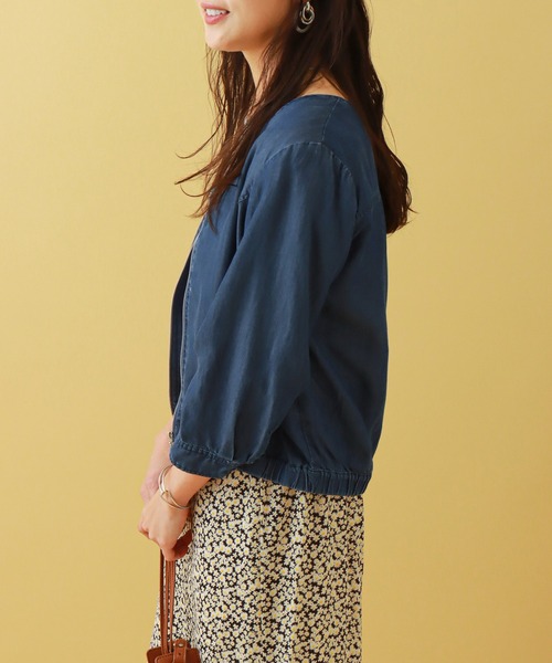 libelle more（リベル モア）の「《ウォッシャブル》リヨセルデニムVネックブルゾン（デニムジャケット・レディース・サックスブルー/インディゴブルー/ブルー・M/L）」の21枚目の写真