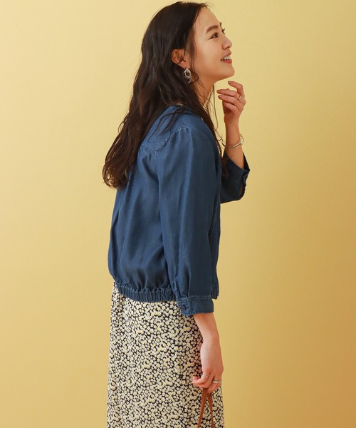 libelle more（リベル モア）の「《ウォッシャブル》リヨセルデニムVネックブルゾン（デニムジャケット・レディース・サックスブルー/インディゴブルー/ブルー・M/L）」の16枚目の写真