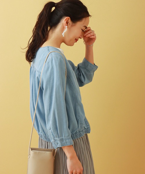 libelle more（リベル モア）の「《ウォッシャブル》リヨセルデニムVネックブルゾン（デニムジャケット・レディース・サックスブルー/インディゴブルー/ブルー・M/L）」の19枚目の写真