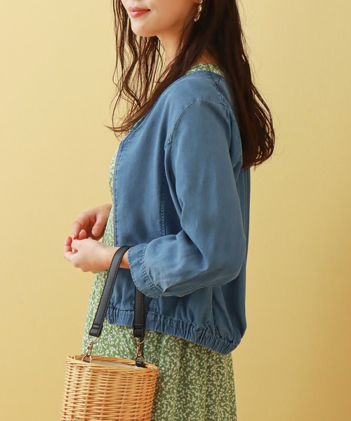 libelle more（リベル モア）の「《ウォッシャブル》リヨセルデニムVネックブルゾン（デニムジャケット・レディース・サックスブルー/インディゴブルー/ブルー・M/L）」の20枚目の写真