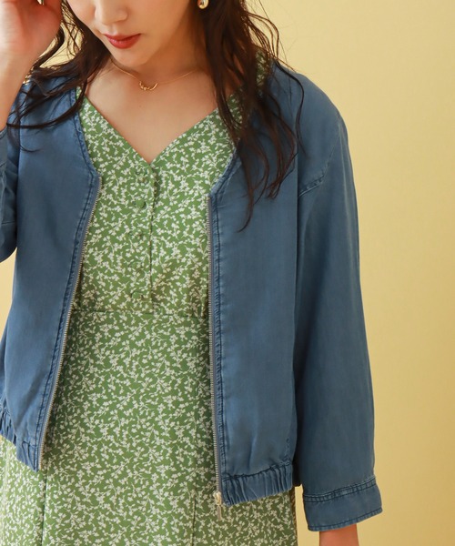 libelle more（リベル モア）の「《ウォッシャブル》リヨセルデニムVネックブルゾン（デニムジャケット・レディース・サックスブルー/インディゴブルー/ブルー・M/L）」の10枚目の写真