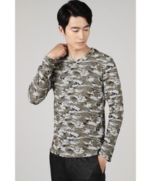 HIGH STREET∴ウッドランド迷彩パイルJQクルーネックカットソー