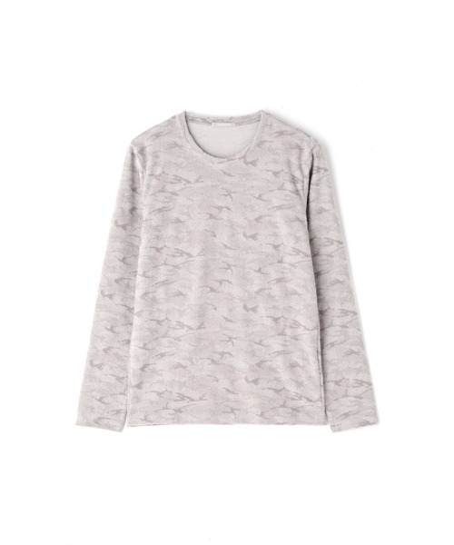 HIGH STREET(ハイストリート)の「HIGH STREET∴ウッドランド迷彩パイルJQクルーネックカットソー(Tシャツ/カットソー・メンズ・カーキ/グレー系その他/ブラック・M/L/LL)」の12枚目の写真