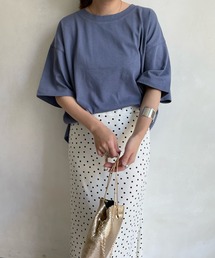 DouDou | 【WEB限定】ワイドクルーネックチュニックTEE(Tシャツ/カットソー)