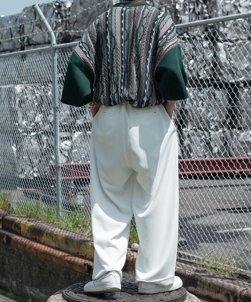 Perushu(ペルーシュ)の「ワンロールワイドスラックス(スラックス・メンズ・ライトブルー/ブラック/オフホワイト・MEDIUM/SMALL/LARGE)」の13枚目の写真