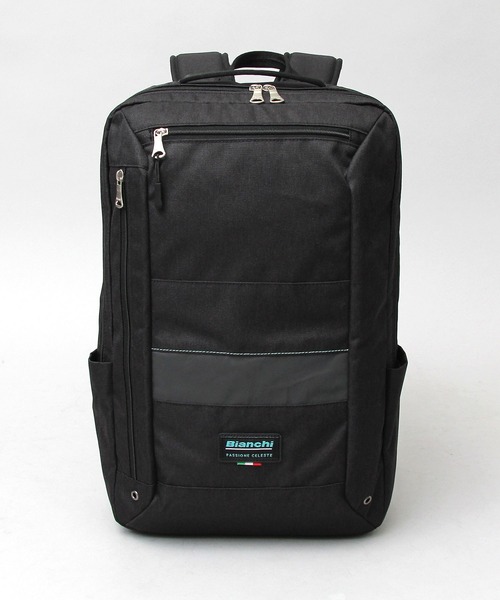 Bianchi（ビアンキ）の「Bianchi / ビアンキ /  POLYESTER 900D メランジ スクエアバックパック / ビジネスリュック / 大容量 / リフレクション / REPREVE / BLMM-04（バックパック/リュック・メンズ・ブラック・FREE）」の4枚目の写真