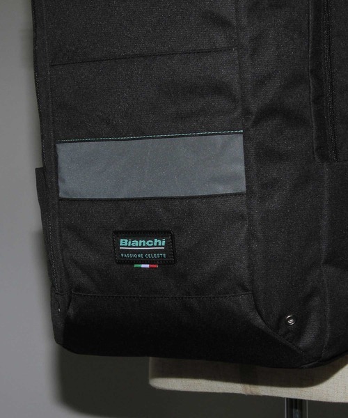 Bianchi（ビアンキ）の「Bianchi / ビアンキ /  POLYESTER 900D メランジ スクエアバックパック / ビジネスリュック / 大容量 / リフレクション / REPREVE / BLMM-04（バックパック/リュック・メンズ・ブラック・FREE）」の8枚目の写真