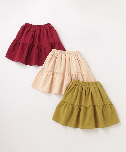 b・ROOM（ビールーム）の「ティアードスカート（スカート・キッズ・オリーブ/ライトベージュ/ピンク・100cm/90cm/110cm/130cm/120cm）」の8枚目の写真