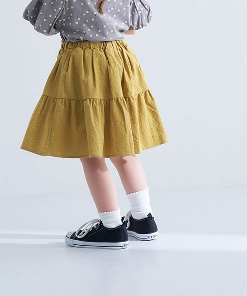 b・ROOM（ビールーム）の「ティアードスカート（スカート・キッズ・オリーブ/ライトベージュ/ピンク・100cm/90cm/110cm/130cm/120cm）」の11枚目の写真