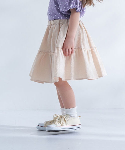 b・ROOM（ビールーム）の「ティアードスカート（スカート・キッズ・オリーブ/ライトベージュ/ピンク・100cm/90cm/110cm/130cm/120cm）」の12枚目の写真
