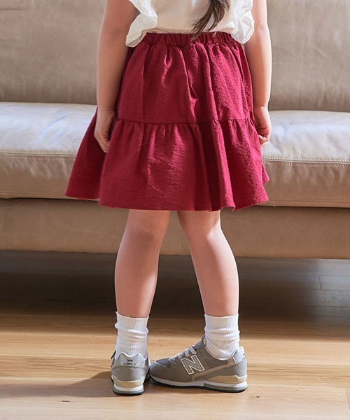 b・ROOM（ビールーム）の「ティアードスカート（スカート・キッズ・オリーブ/ライトベージュ/ピンク・100cm/90cm/110cm/130cm/120cm）」の13枚目の写真