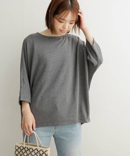 URBAN RESEARCH DOORS（アーバンリサーチドアーズ）の「『セットアップ対応』コットンレーヨンドルマンプルオーバー（Tシャツ/カットソー・レディース・チャコールグレー/ブラック/ネイビー・MEDIUM）」の6枚目の写真