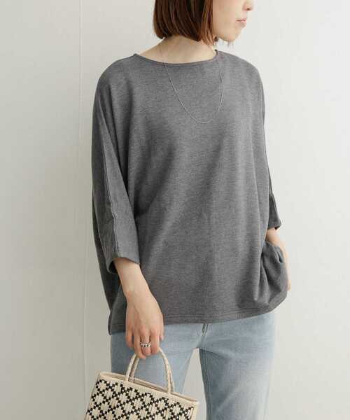 URBAN RESEARCH DOORS（アーバンリサーチドアーズ）の「『セットアップ対応』コットンレーヨンドルマンプルオーバー（Tシャツ/カットソー・レディース・チャコールグレー/ブラック/ネイビー・MEDIUM）」の7枚目の写真