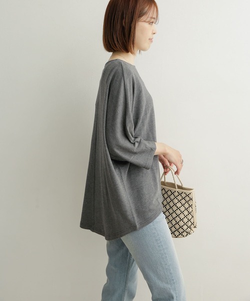 URBAN RESEARCH DOORS（アーバンリサーチドアーズ）の「『セットアップ対応』コットンレーヨンドルマンプルオーバー（Tシャツ/カットソー・レディース・チャコールグレー/ブラック/ネイビー・MEDIUM）」の8枚目の写真