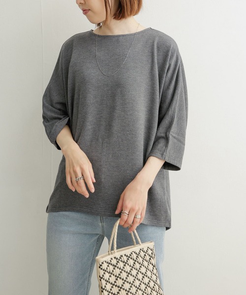 URBAN RESEARCH DOORS（アーバンリサーチドアーズ）の「『セットアップ対応』コットンレーヨンドルマンプルオーバー（Tシャツ/カットソー・レディース・チャコールグレー/ブラック/ネイビー・MEDIUM）」の12枚目の写真