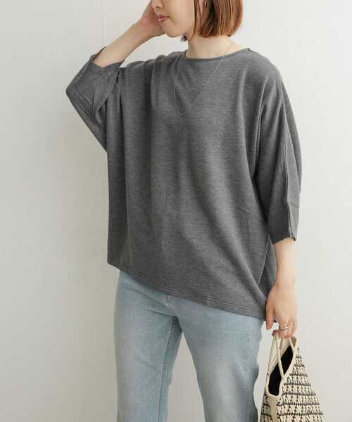 URBAN RESEARCH DOORS（アーバンリサーチドアーズ）の「『セットアップ対応』コットンレーヨンドルマンプルオーバー（Tシャツ/カットソー・レディース・チャコールグレー/ブラック/ネイビー・MEDIUM）」の13枚目の写真