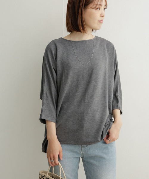 URBAN RESEARCH DOORS（アーバンリサーチドアーズ）の「『セットアップ対応』コットンレーヨンドルマンプルオーバー（Tシャツ/カットソー・レディース・チャコールグレー/ブラック/ネイビー・MEDIUM）」の14枚目の写真