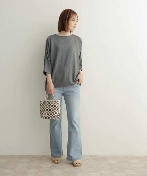 URBAN RESEARCH DOORS（アーバンリサーチドアーズ）の「『セットアップ対応』コットンレーヨンドルマンプルオーバー（Tシャツ/カットソー・レディース・チャコールグレー/ブラック/ネイビー・MEDIUM）」の16枚目の写真