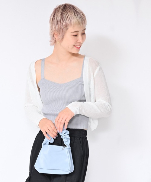 Alite cloth（アリーテクロス）の「無地リブキャミソール（キャミソール・レディース・ホワイト/ブラック/パープル/グレー/ベージュ/グリーン・FREE）」の3枚目の写真