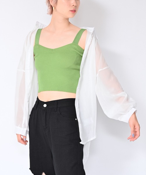 Alite cloth（アリーテクロス）の「無地リブキャミソール（キャミソール・レディース・ホワイト/ブラック/パープル/グレー/ベージュ/グリーン・FREE）」の5枚目の写真