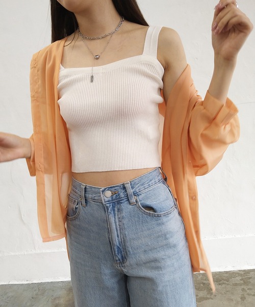 Alite cloth（アリーテクロス）の「無地リブキャミソール（キャミソール・レディース・ホワイト/ブラック/パープル/グレー/ベージュ/グリーン・FREE）」の9枚目の写真