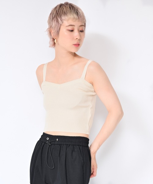 Alite cloth（アリーテクロス）の「無地リブキャミソール（キャミソール・レディース・ホワイト/ブラック/パープル/グレー/ベージュ/グリーン・FREE）」の16枚目の写真