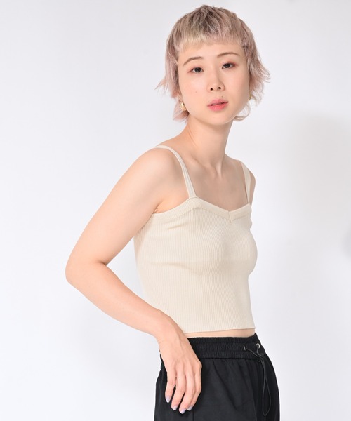 Alite cloth（アリーテクロス）の「無地リブキャミソール（キャミソール・レディース・ホワイト/ブラック/パープル/グレー/ベージュ/グリーン・FREE）」の17枚目の写真
