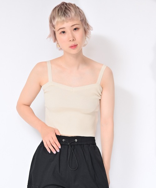 Alite cloth（アリーテクロス）の「無地リブキャミソール（キャミソール・レディース・ホワイト/ブラック/パープル/グレー/ベージュ/グリーン・FREE）」の18枚目の写真