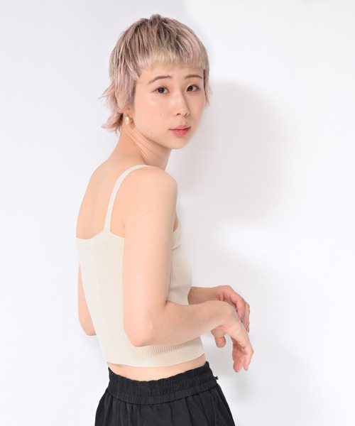 Alite cloth（アリーテクロス）の「無地リブキャミソール（キャミソール・レディース・ホワイト/ブラック/パープル/グレー/ベージュ/グリーン・FREE）」の20枚目の写真