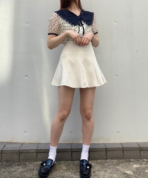 Crea titty&Co. PETIT（クレアティティーアンドコープチ）の「【Crea titty&Co.PETIT】シアードットビックカラーブラウス（シャツ/ブラウス・レディース・アイボリー・FREE）」の11枚目の写真