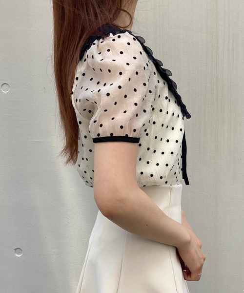 Crea titty&Co. PETIT（クレアティティーアンドコープチ）の「【Crea titty&Co.PETIT】シアードットビックカラーブラウス（シャツ/ブラウス・レディース・アイボリー・FREE）」の10枚目の写真