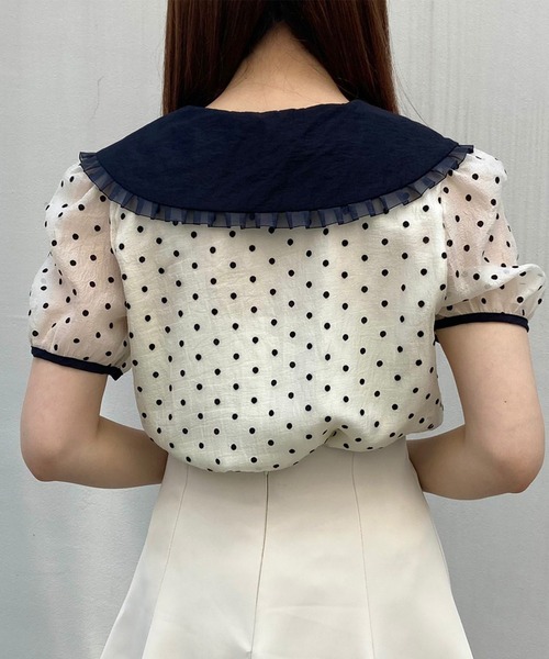 Crea titty&Co. PETIT（クレアティティーアンドコープチ）の「【Crea titty&Co.PETIT】シアードットビックカラーブラウス（シャツ/ブラウス・レディース・アイボリー・FREE）」の4枚目の写真
