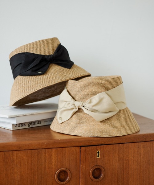 idem(イデム)の「ribbon paper hat/BIGリボンペーパーハット(ハット・レディース・ブラック/ベージュ・FREE)」の22枚目の写真