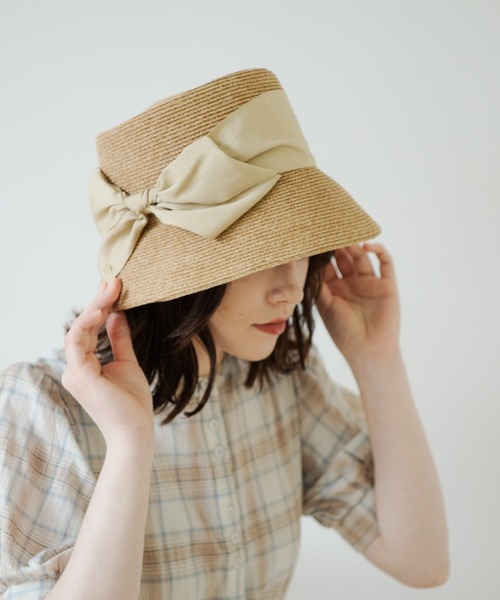 idem(イデム)の「ribbon paper hat/BIGリボンペーパーハット(ハット・レディース・ブラック/ベージュ・FREE)」の15枚目の写真