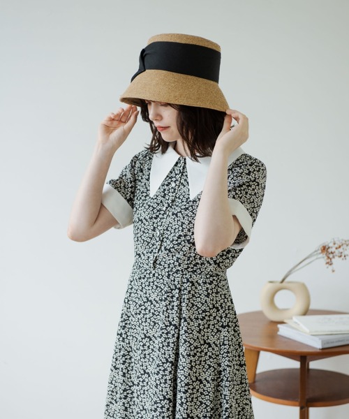 idem(イデム)の「ribbon paper hat/BIGリボンペーパーハット(ハット・レディース・ブラック/ベージュ・FREE)」の5枚目の写真