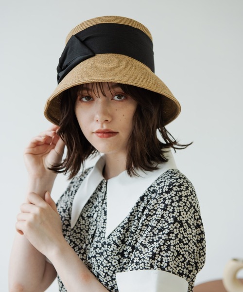 idem(イデム)の「ribbon paper hat/BIGリボンペーパーハット(ハット・レディース・ブラック/ベージュ・FREE)」の6枚目の写真